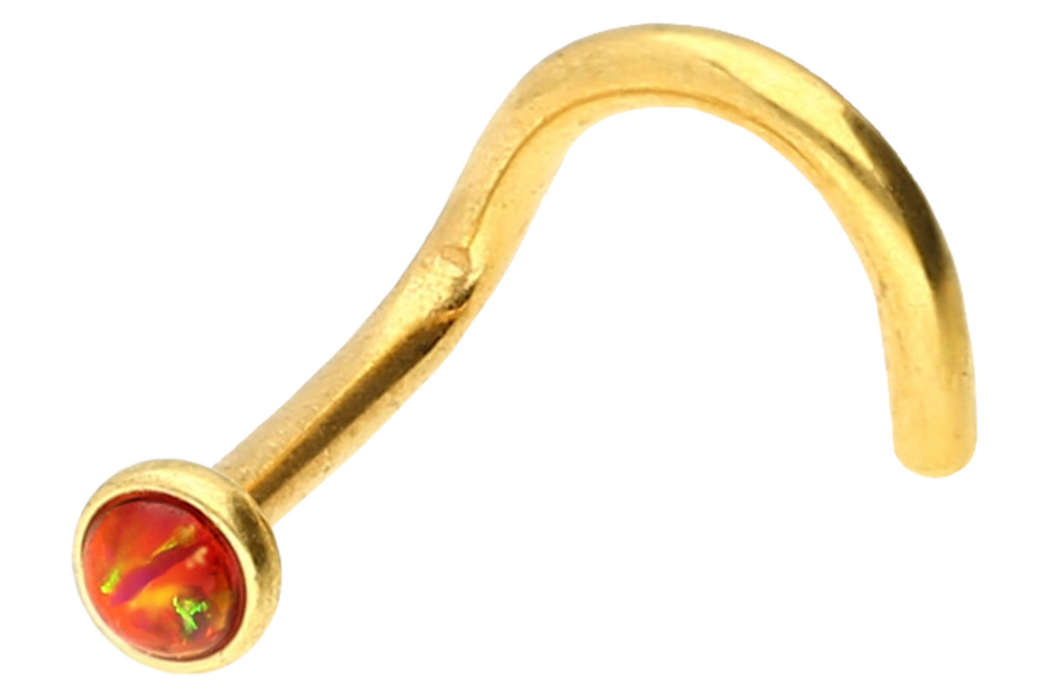 Chirurgenstahl Nasenstecker Nasenpiercing Spirale DISC + SYNTHETISCHER OPAL ++SALE++